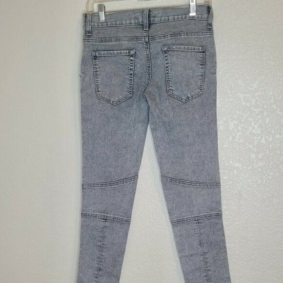 Carmar Faded Gray Moto-Style Ankle Zip Skinny Jeans Size 28 - Picture 3 of 10